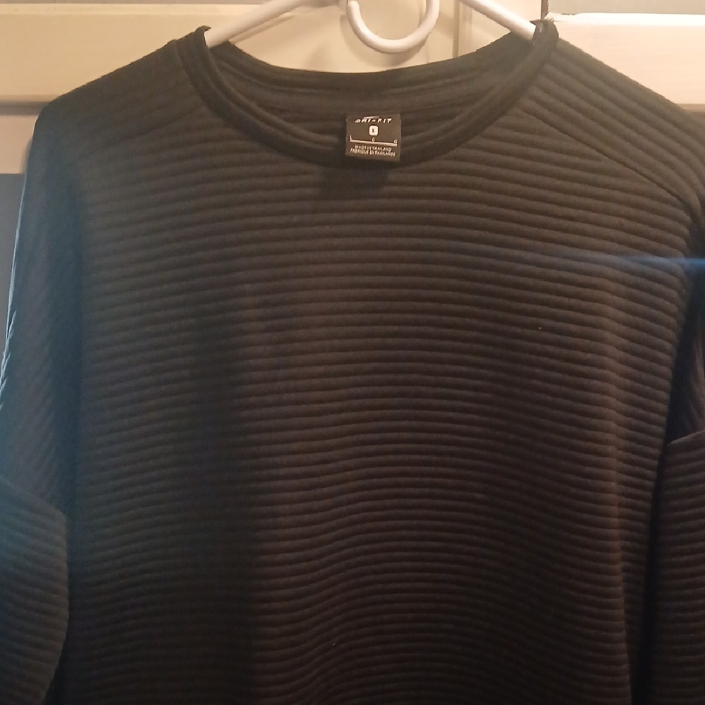 Nike Black Ribbed Crewneck Sweatshirt